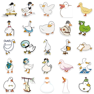 50 pieces of cute cartoon duck waterproof stickers for laptops, skateboards, and helmets