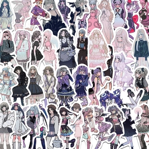 Waterproof PVC Anime Girl Character Stickers For Scrapbooking Laptop iPad Decorative Anime Decals Gothic Lolita Style DIY Decoration