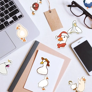 50 pack of cute waterproof cartoon duck stickers for laptops, notebooks and skateboards