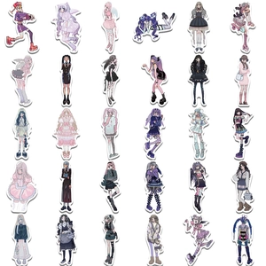 Set of 30 aesthetic anime girl stickers in various styles for journals and laptops