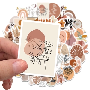 Waterproof BOHO stickers with abstract geometric, botanical and rainbow patterns