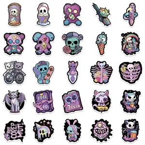 50pcs pastel goth purple aesthetic waterproof stickers for laptops and hydro flasks