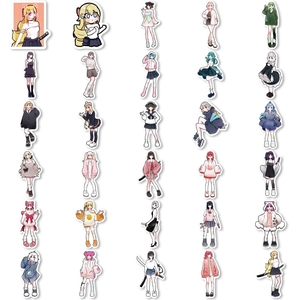Lot de 30 autocollants de filles anime imperméables pour scrapbooking et décoration