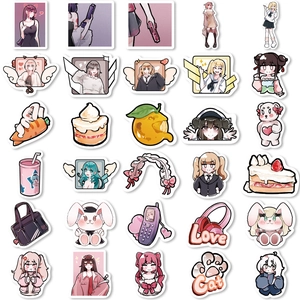 Lot de 60 autocollants fille anime mignons avec fleurs et animaux pour décoration créative