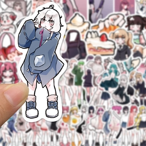 Lot de 60 autocollants de filles anime mignons pour la décoration de scrapbooking