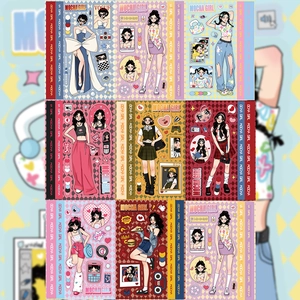 Mocha Girl Cartoon Fashion Character Stickers Y2K Style DIY Phone Case Decorative Stationery Stickers For Journaling Notebook