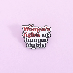 Women's Rights Are Human Rights Enamel Pin Badge Alloy Slogan Brooch For Women Cartoon Feminist Clothing Accessories Gift