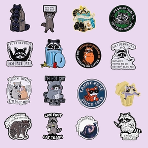 Lustige Waschbär Emaille Pin Müll Panda Abzeichen Zinklegierung Brosche Cartoon Tier Pins Für Rucksack Hut Dekor Zubehör Geschenk