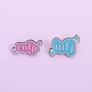Cartoon MBTI Personality INFJ ENFP Enamel Brooch Zinc Alloy Baked Paint Badge Pins For Clothes Backpack Jewelry Gifts