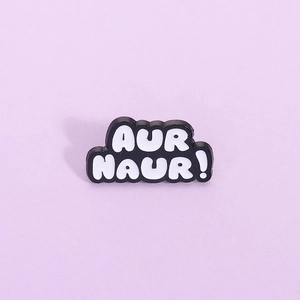 AUR NAUR! Enamel Pin Funny Australian Slang Lettering Badge Zinc Alloy Baking Paint Brooch Clothes Bags Unisex Jewelry