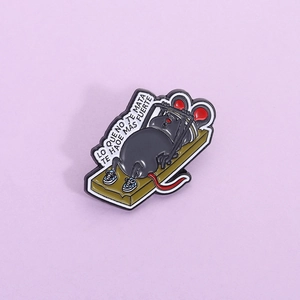 Kreative Fitness Maus Emaille Brosche Motivierendes Spanisches Zitat Mausefalle Zinklegierung Cartoon Tier Abzeichen Schmuck