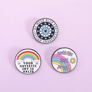 Autism Awareness Enamel Pin Alloy Rainbow Heart Badge Inspirational Letter Brooch For Clothing Bag Decoration Jewelry Gift
