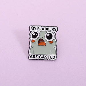 Cartoon Frog Enamel Brooch My Flabbers Are Gasted Funny Zinc Alloy Pin Badge For Backpacks Jackets Unisex Jewelry Gift