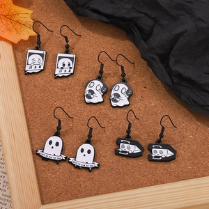 Süße Musik Geist Legierung Ohrhänger Lustige Halloween Haken Ohrringe Für Damen Mädchen Party Schmuck Personalisiertes Geschenk