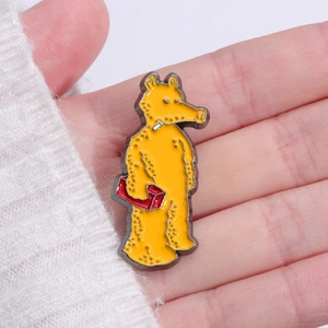 Yellow Cartoon Character Enamel Pin Quasimoto Style Music Theme Alloy Lapel Brooch Badge For Clothing Bag Accessories