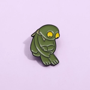 Broche Créative en Émail Grenouille Verte Dessin Animé Badge en Alliage Grenouille Triste Mignonne pour Sac à Dos Vêtements Bijoux