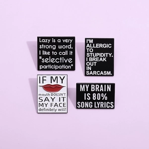 Sarcastic Slogan Enamel Pin Alloy Funny Quote Letter Badge Individual Brooch Accessory For Backpack Jacket Clothes Jewelry