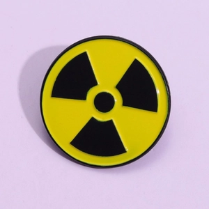 Creative Radioactive Symbol Enamel Pin Badge Personalised Chemical Element Radioactive Symbol Round Alloy Brooch Decor For Clothing Bags