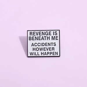 Alloy Enamel Brooch Pin Inspirational Quote Funny Badge For Men Women Geometric Black White Lapel Pin Jewelry Accessory