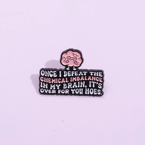 Drôle Cerveau de Dessin Animé Slogan Alliage Émail Broche Pin Badge en Métal Laqué Pour Sac à Dos Vêtements Accessoire Santé Mentale Bijoux