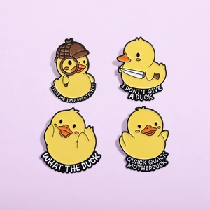Badge Pin's en Émail Canard Mignon Dessin Animé Broche en Alliage Animaux Drôles pour Sac à Dos Vêtements Veste Accessoires Cadeau Unisexe