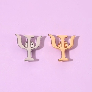 Broche Symbole de Psychologie Psi Lettre Grecque en Alliage Émail Badge Académique Épingle de Revers pour Médecins Étudiants Or Argent Bijoux