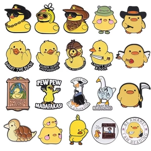 Cartoon Yellow Duck Enamel Pin Personality Animal Alloy Brooch Funny Enamel Badge For Backpack Clothing Accessory Unisex Jewelry Gift