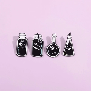 Cartoon Cat Magic Potion Bottle Enamel Pin Alloy Badge Personality Cute Backpack Clothing Decor Brooch For Men Women