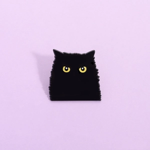 Kreative Cartoon Schwarze Katze Legierung Brosche Lackiert Emaille Reversnadel Niedlich Tier Abzeichen Für Kleidung Taschen