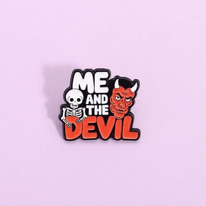 Me And The Devil Cartoon Skull Devil Enamel Pin Personalized Alloy Brooch Badge For Clothing Backpack Accessories Gift