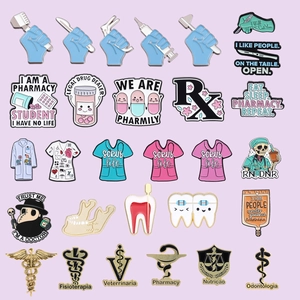 Cartoon Medical Enamel Brooch Pin Dentist Nurse Doctor Teeth Syringe Pharmacy Professional Jewelry Gift For Medical Students