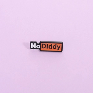 Broche en Alliage Émaillé Tendance Lettres de Dessin Animé Créatives No Diddy Badge Accessoire pour Décoration de Vêtements Bijoux Unisexe Cadeau