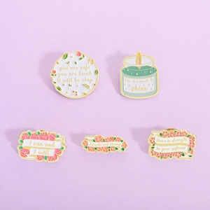 Motivational Enamel Pin Cute Floral Alloy Brooch Badge For Clothing Bag Accessories Delicate Strong Metal Jewelry