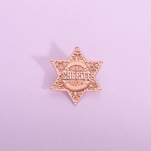 Sheriff Star Metal Brooch Pin Alloy Rose Gold Western Police Badge Creative Commemorative Accessory For Men Women Clothing Jewelry