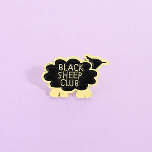 Black Sheep Club Épinglette en Émail Broche Animal Dessin Animé Badge pour Vêtements Sac Chapeau Épingle de Revers en Alliage