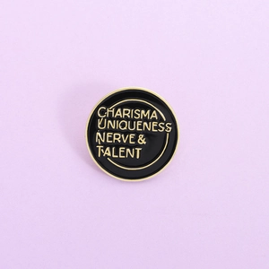 Charisma Uniqueness Nerve Talent Enamel Pin Badge Round Black Gold Drag Queen Alloy Brooch For Clothes Backpacks Unisex Jewelry