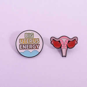 Creative Alloy Enamel Brooch Pin Women Feminist Power Uterus Boxing Gloves Badge For Clothing Backpack Hat Decoration