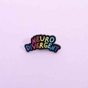 Spilla Smaltata Con Lettere Arcobaleno Neurodivergent Lega Distintivo In Metallo Nero Per Giacca Di Jeans Zaino Gioielli Unisex