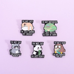 Funny Cartoon Animal Alloy Enamel Brooch Pins Panda Turtle Raccoon Sloth Owl Painted Badge Pin For Clothes Bags Decor