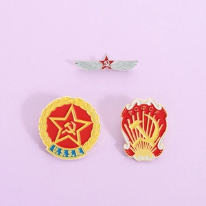 Vintage URSS Union Soviétique Badge En Émail Ensemble Étoile Rouge Faucille Et Marteau Médaille Alliage De Zinc Accessoire Métal
