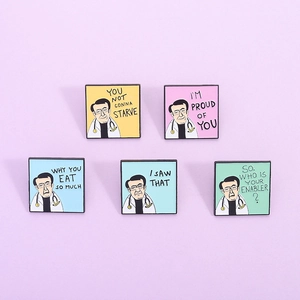 Grappige Dokter Cartoon Emaille Pin Set Vierkant Zinklegering Badge Motiverende Citaten Voor Rugzak Kleding Decor Cadeau Unisex