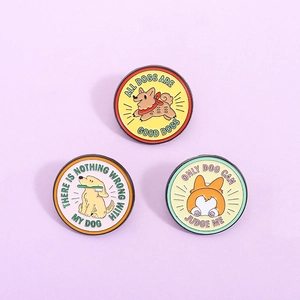 Mignonne Épingle en Émail pour Chien de Dessin Animé Broche en Alliage de Zinc Animal Drôle Corgi Golden Retriever pour Sac à Dos Veste Bijoux Cadeau
