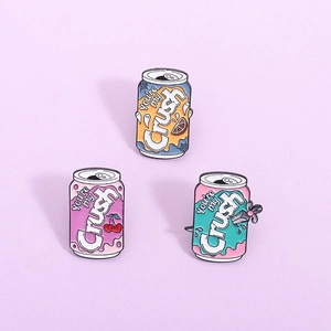 Creative Soda Can Enamel Brooches You're My Crush Cartoon Beverage Metal Badge Pins For Clothes Bags Accessories