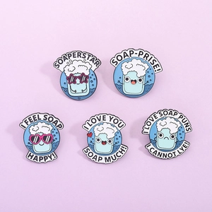 Creative Cartoon Blue Soap Enamel Brooch Pun Pin Funny Soaperstar Badge Alloy Enamel Brooch For Backpack Clothes Decoration Unisex