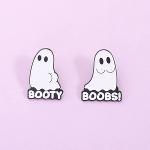 Drôle Fantôme de Dessin Animé Broche Alliage de Zinc Halloween Enamel Pin Badge Personnalisé Booty Boobs Fantôme Badge Bijoux Cadeau