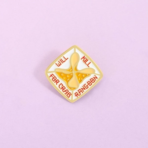 Funny Crab Rangoon Enamel Pin Alloy Food Brooch For Backpack Clothing Jacket Creative Badge Jewelry Accessories For Unisex
