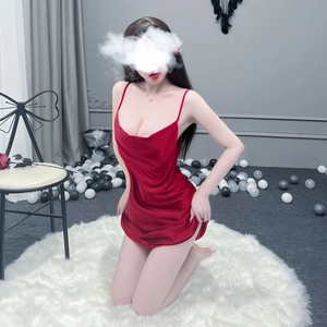 Nuisette Sexy en Satin pour Femmes Col Bénitier Bretelles Spaghetti Dos Nu Lingerie Couleur Unie Vêtement de Nuit