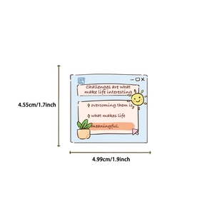 Close-up of motivational cartoon sticker with UI style design and size 4.99cm x 4.55cm