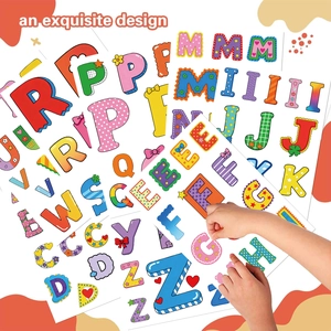 Set di 8 adesivi colorati con lettere artistiche impermeabili per decorazioni fai-da-te
