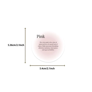 50pcs Silver Lucky Girl stickers featuring pink gradient round decorative decals